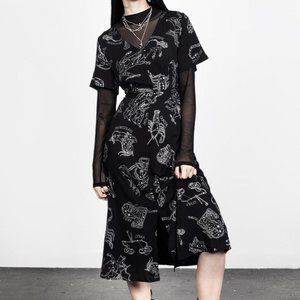 Disturbia Zodiac Short Sleeve Midi Dress US 6/UK 10